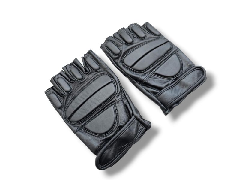 GUANTES ACOLCHADOS SIN DEDOS DE CUERO PARA MOTOCICLETAS, SEGURIDAD TÁCTICA, OPERACIONES ESPECIALES Y POLICÍA 
