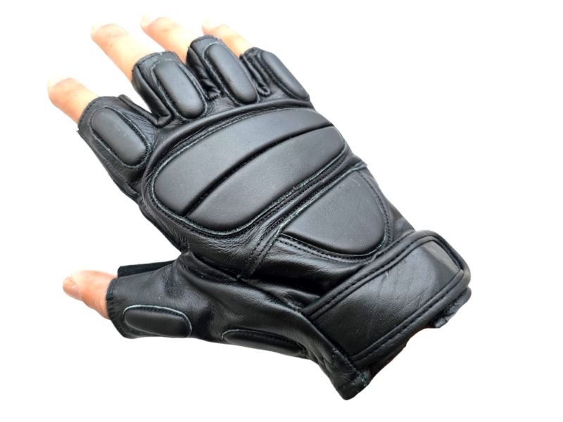 GUANTES ACOLCHADOS SIN DEDOS DE CUERO PARA MOTOCICLETAS, SEGURIDAD TÁCTICA, OPERACIONES ESPECIALES Y POLICÍA 