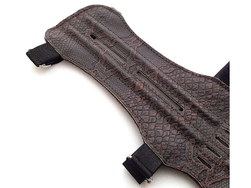 Protector de brazo de cuero para tiro con arco Protector de brazo para tiro con arco en relieve