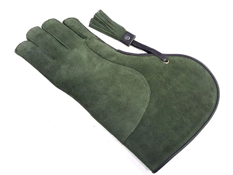 Guante de cetrería de gamuza para mano derecha Guante para manipulación de aves